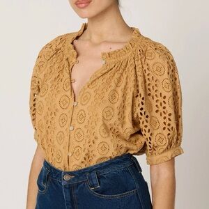 Cleobella Tan Eyelet Blouse
